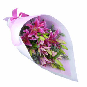 Bouquet of 6 Pink Lilies